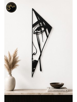 3Art Metal Modern  Kadın Yüzü Duvar Tablosu - Minimalist Siyah  Duvar Dekoru - Ev ve Ofis Dekorasyonu