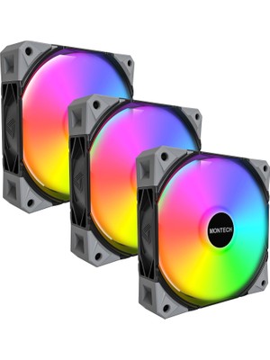 E28 Argb 120 mm Kasa Fanı, Gelişmiş Soğutma Verimliliği Için 28 mm Kalınlığında Fan, Pwm 4 Pimli, Fdb Rulman, Sessiz Düşük Gürültü, 2000 Rpm, Aıo Uyumlu (Siyah, 3'ü 1 Arada Paket)