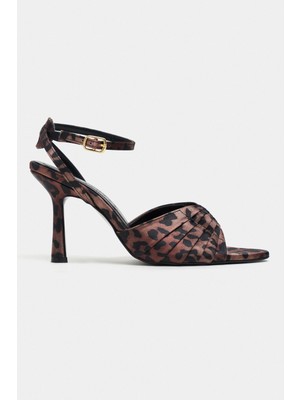 Nişantaşı Shoes Raven Leo Saten Bilek Bağlı Kadın Ince Topuklu Ayakkabı