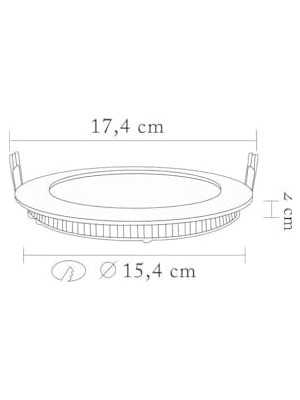 12W Slim LED Panel Spot Sıva Altı Downlight - Siyah Kasa 3000K Sarı Gömme Tavan Lambası