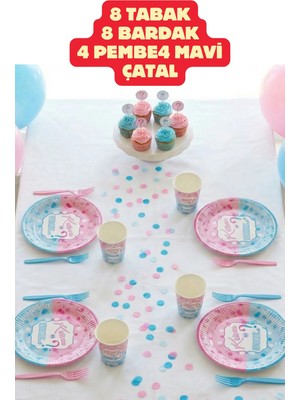 Baloncu Nene Kızmı Erkekmi Yazılı Tabak Baby Shower Parti Cinsiyet Belirleme Cinsiyet Partisi Malzemeleri