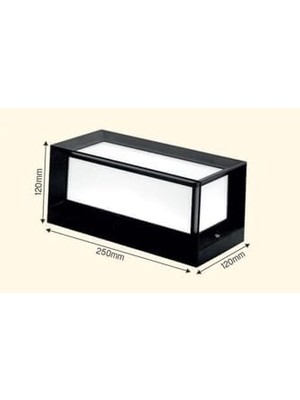 Yake Store Bahçe Aydınlatması LED Işık 25CM 12W Gün Işığı 3000K Zita Ultra Bahçe Duvar Aplik Su Geçirmez