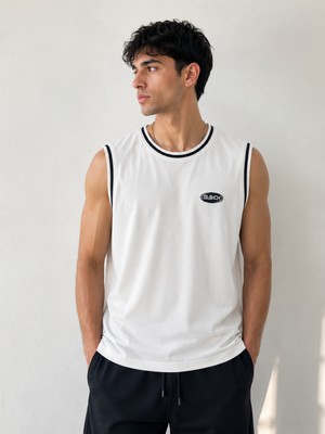 We&Me Erkek Basic Sıfır Kol Tişört Regular Fit Bisiklet Yaka Esnek Kumaş Spor ve Günlük Kullanım