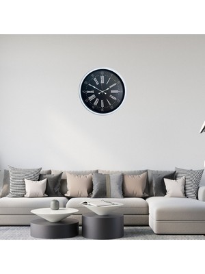 Gees Global Beyaz Elegant Tasarım 52 cm Metal Duvar Saati