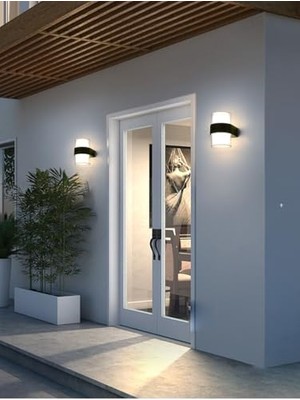 Yake Store Silindir LED Aplik 12 Watt Gün Işığı 3200K Iç Mekan ve Dış Mekan Cata Bora LED Aplik IP54