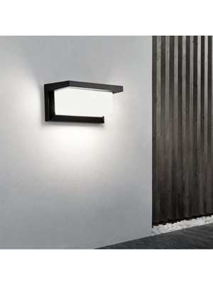 Yake Store Bahçe Aydınlatması LED Işık 12W LED Aydınlatma Zita Ultra Şapkalı Bahçe Duvar Aplik Su Geçirmez (Beyaz Işık - 6500K)