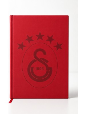 Galatasaray Lisanslı Kırmızı Tarihsiz Ajanda - Çizgili 80 Yaprak Okul ve Ofis Defteri