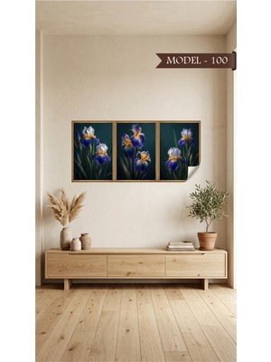 Sihirli Tahta Statik Tutunma Özellikli Tablo - Poster Çiçek (Model- 100)