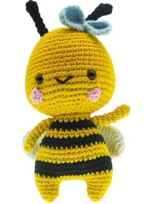 Yake Store Amigurumi Arı Figür 14 cm – El Yapımı Pamuk Ip Örgü Dekoratif Obje