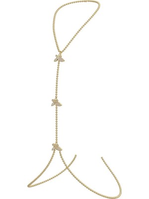 Nur Atelier Butterfly Luna Gold Zirkon Taşlı Şahmeran