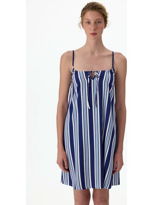 Penti Lacivert Vacation Striped  Gecelik