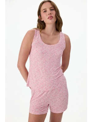 Penti Açık Pembe Bloom Fitilli Çiçekli Şort Pijama Takımı