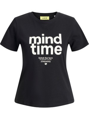 Jack & Jones Kadin Baskili Slim Fit Tisört - Mimi