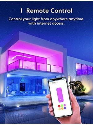 Yake Store Meross Akıllı Wi-Fi Ampul, Apple Homekit ile Çalışır, Wifi Lamba, Led, Çok Renkli, Kısılabilir Ampul, Siri, Alexa, Google Home ve Smartthings ile Uyumlu, E27 Sıcak Beyaz