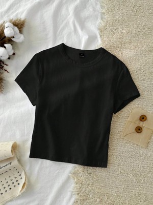 Mügerella %100 Pamuk Bisiklet Yaka Organik Erkek/kız Organik Pamuk T-Shirt-Tişört