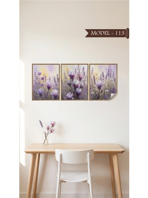 Sihirli Tahta Statik Tutunma Özellikli Tablo - Poster Çiçek (Model- 113)