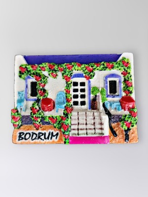 Mundy Bodrum Polyester Kabartmalı Magnet 7X5CM Dekoratif Hediyelik Buzdolabı Süsü (KOD:1404)