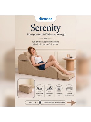 Dizanor Serenity Çok Amaçlı Dinlenme Koltuğu Katlanabilir Bench Formlu Şezlong Yetişkin Çiftler Için Ergonomik Destek Minderi