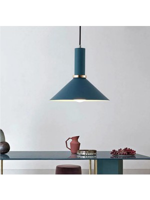 Rsylight Dylight Retro Metal Dekoratif Metal Gece Mavisi Tekli Sarkıt Avize Çap 30 cm