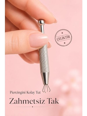 Sacce Scarves & Accessories Paslanmaz Çelik Piercing Topu Açma ve Tutma Aparatı | 6.2 cm | Çok Amaçlı Piercing Pense