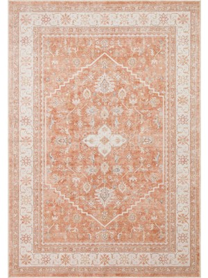 Akbel Halı Elista Vintage ELS 201 Terra Vintage Bukle Dokuma Yumuşak Halı Kaymaz Tabanlı Yıkanabilir İnce Modern Dekoratif Halı