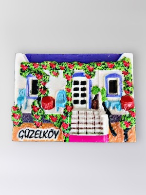 Mundy Güzelköy Polyester Kabartmalı Magnet 7X5CM Dekoratif Hediyelik Buzdolabı Süsü (KOD:1407)