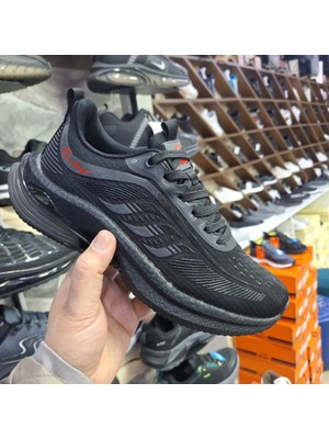 Garajmen Siyah ve Füme Comfort Ortopedik Hafif Yürüyüş ve Koşu Erkek Spor Ayakkabı