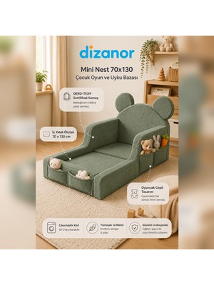 Dizanor Mini Nest 6’sı 1 Arada Modüler Bebek Oyun Parkı, Park Yatak, Beşik, Baza, Oyun Alanı ve Top Havuzu