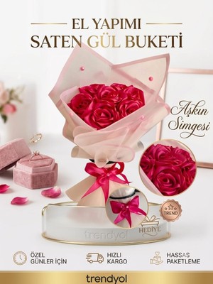 Çiçek Dükkanım Prenses Model Solmayan Pembe Gül Buketi