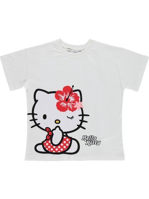 Hello Kitty 10-13 Yaş Tişört - Kırık Beyaz