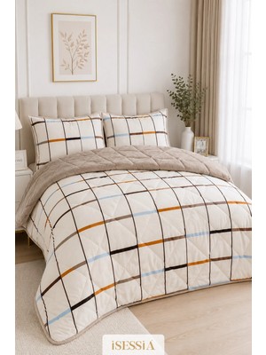Isessia Vivelle Çift Kişilik Çift Taraflı Wellsoft Uyku Seti | 2 Yastık Kılıflı | Yorgan | 195X215 cm
