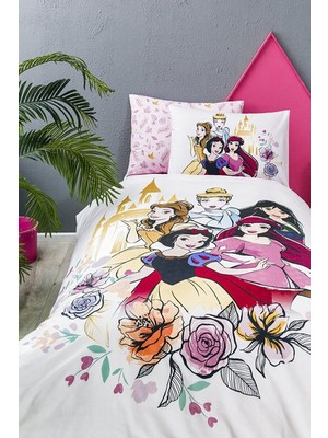 Özdilek Princess Rose Tek Kişilik Lisanslı Lastikli Çarşaf Nevresim Takımı 5797