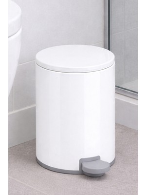 Primanova Cigo Compact 3 Lt Banyo Mutfak Ofis Çelik Çöp Kovası - Beyaz