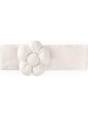 Cigit Müslin Papatya Lastikli Bandana Ekru