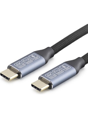 Skygo Type-C Usb 3.2 Gen2 20 Gbps 100W 4K 60Hz Şarj Ve Data Kablosu 0.5 M Siyah HDX7880