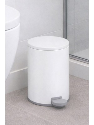 Primanova Cigo Compact 3 Lt Banyo Mutfak Ofis Çelik Çöp Kovası - Mat Beyaz