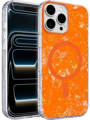 Mepa Onegif  Iphone 16 Pro Max Mila Dalgalı Magsafe Kapak - Turuncu Najmaddin