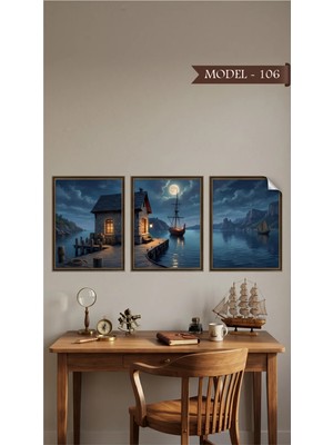 Sihirli Tahta Statik Tutunma Özellikli Tablo - Poster Manzara (Model- 106)