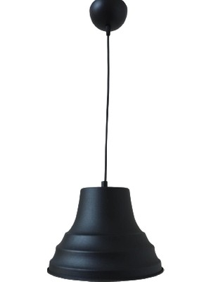 Rsylight Rys Retro Metal Dekoratif Sarkıt Avize Siyah Içi Siyah Kafe Mutfak Aydınlatma Çap:27 cm