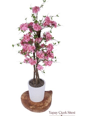 Yapay Çiçek Sitesi 3 Gövdeli Yapay Ortanca Ağacı 160 cm Pembe