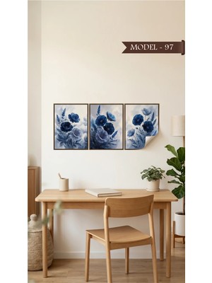 Sihirli Tahta Statik Tutunma Özellikli Tablo - Poster Çiçek (Model- 97)