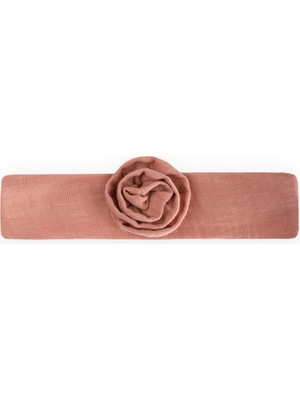 Cigit Müslin Gül Figürlü Lastik Bandana Yavruağzı