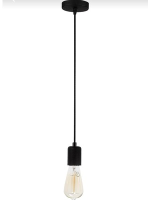 Rsylight Rys Retro Modern Tekli Siyah Metal Sarkıt Avize