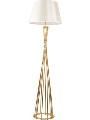 Rsylight Rys Retro Metal Gold Lambader Krem Başlık 45 cm Köşe Lambası