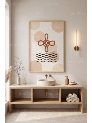 Tontilika Soyut Modern Geometrik Doğa Temalı 1. Kalite Ahşap Çerçeveli Tablo