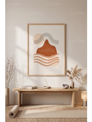 Tontilika Minimalist Doğa Soyutlaması 1. Kalite Ahşap Çerçeveli Tablo