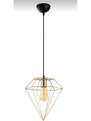 Rsylight Modern Gold Rustik Retro Metal Prizma Dekoratif Tekli Sarkıt Avize