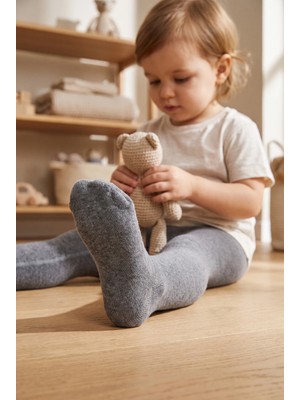 Katia & Bony Pamuklu Basic Bebek Külotlu Çorap Gri Melanj