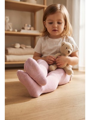 Kız Bebek Simli Külotlu Çorap Pembe