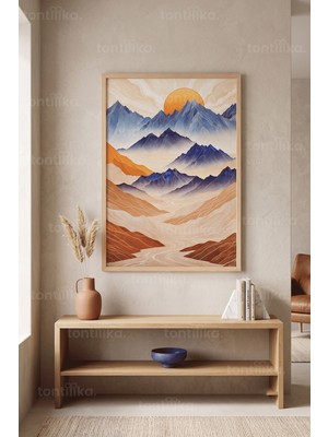 Tontilika Doğa Manzaralı Minimalist 1. Kalite Ahşap Çerçeveli Tablo